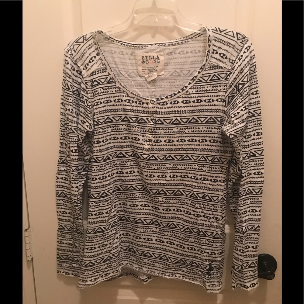 Billabong Blk/Wht long sleeve T-shirt Size Large